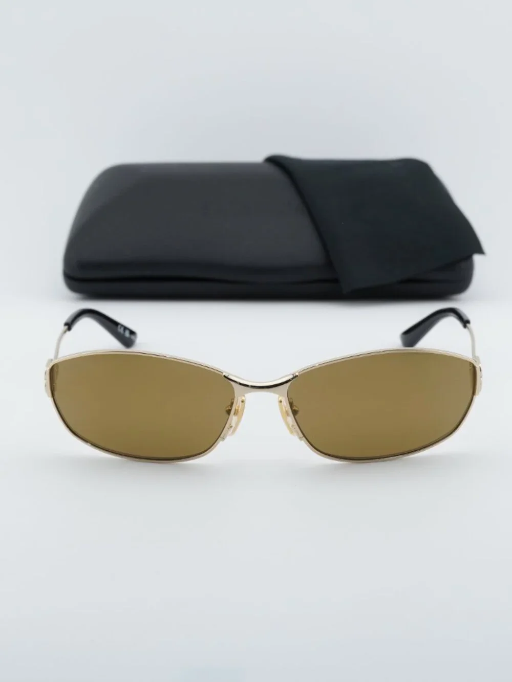 Balenciaga BB0336S 003 Unisex Oval Sunglasses - Gold / Mirror - Picture 6 of 10